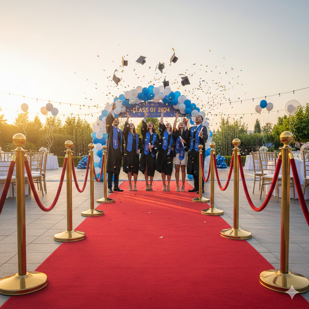 Red Velvet Rope Stanchions
